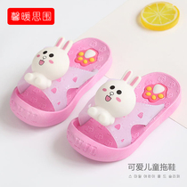 Summer baby anti-collision slippers 0 female treasure 1 year old baby 2 non-slip 3 indoor cute cartoon little princess children toddler