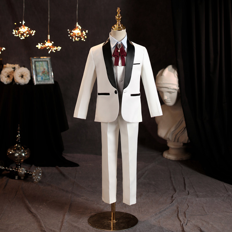 Children's suit boy's birthday walk-out suit suit for flower dress boy's piano presenter white
