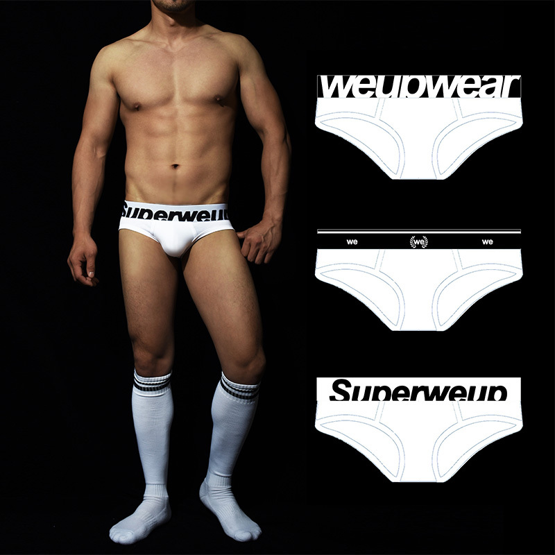 Three-Pack Weup Men's Underwear Cotton Low-Rise Sports Sexy Home Briefs Men's Shorts Underwear Men