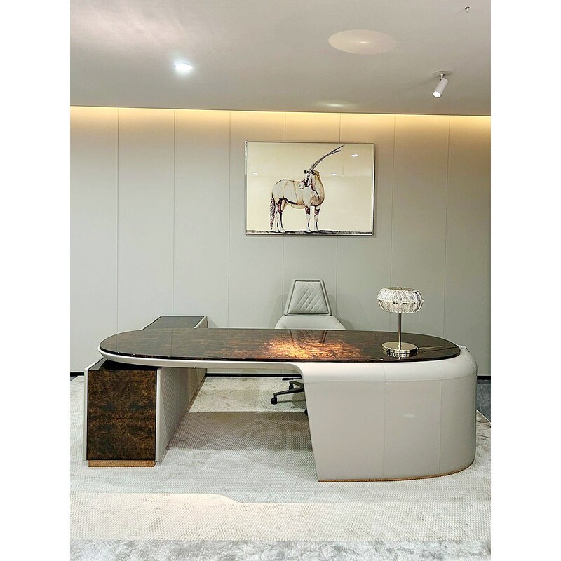 Light Luxury Bentley Luxury Corner Executive Desk Boss Desk Office Desk Italian Post-Modern Office Solid Wood Desk