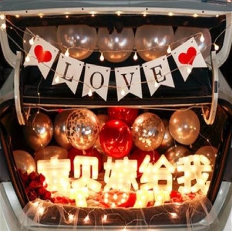 Mid-Autumn Festival trunk suitcase for wedding balloon layout package tail box decorated surprise romantic expression