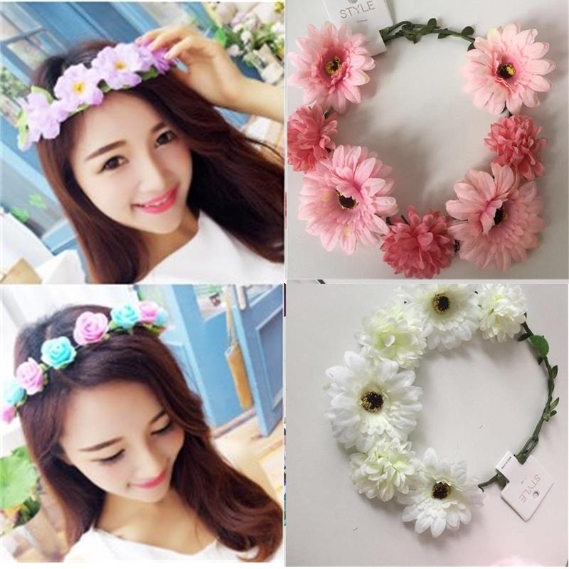 Stepping green small gift headdress garland hair ornament super fairy rattan Mori garland headdress garland seaside garland marriage proposal