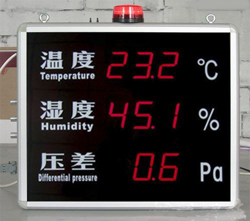 Temperature and humidity pressure difference alarm display HTT40REA clean room dust-free workshop sound and light alarm pressure difference watch board