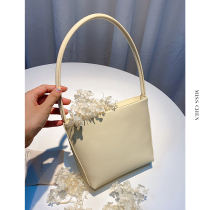 MissChen cowhide underarm bag grandma bag oil wax light retro niche design