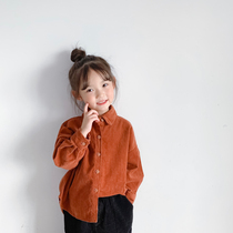 2022 Spring-autumn male and female child baby retro foreign air neutral 100 lap light core suede loose long sleeves shirt tide