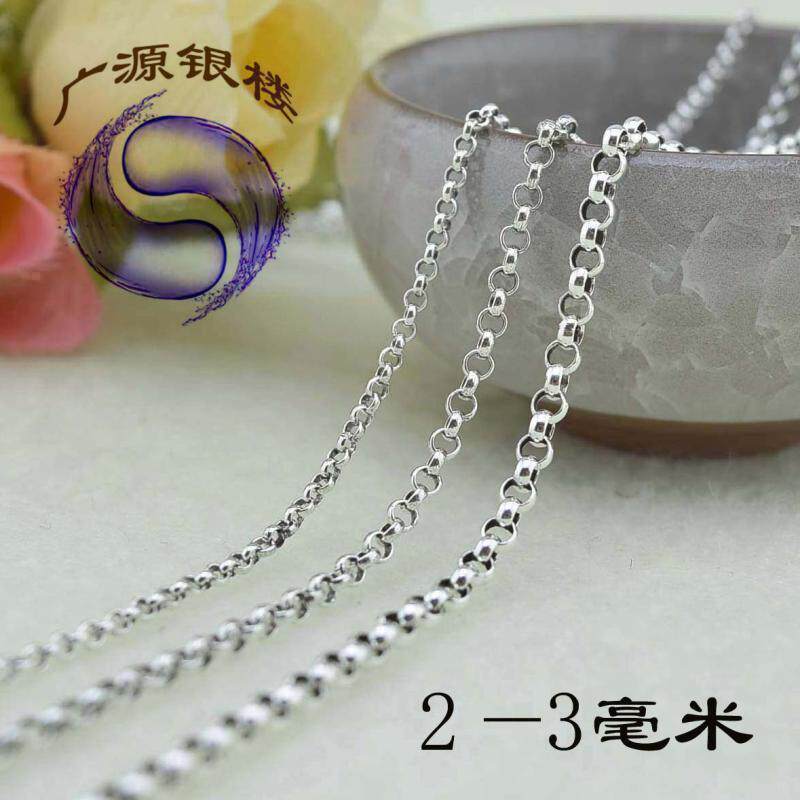 925 pure silver wool coat chain female long version Korea Fashion 100 hitch Retro silver pearl necklace for men's matching chain