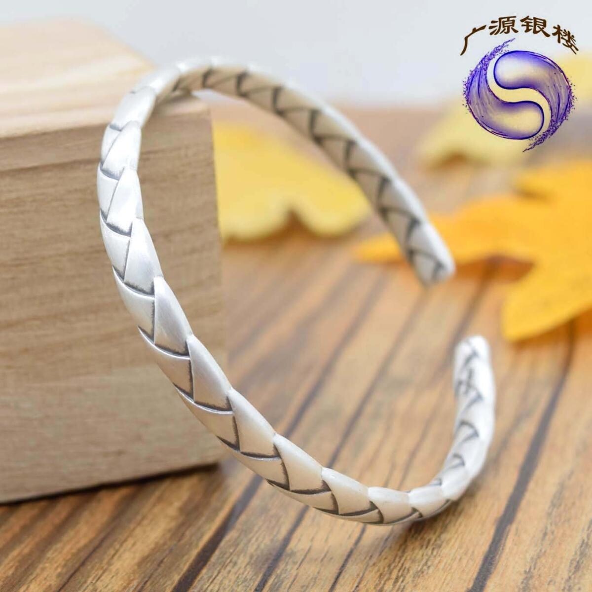 999 foot silver silver bracelet retro Thai silver twist woven with male and female creative personality opening pure silver bracelet