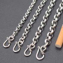 Sweater chain female long Joker Korean version of retro Thai Silver 925 sterling silver necklace circle chain Buddha chain rough mens chain