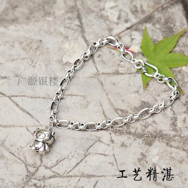 S925 sterling bạc retro Thái bạc cá tính dày vòng chân nam nữ thời trang Hàn Quốc năm sinh hoàng đạo để gửi bạn bè lắc chân vàng trắng