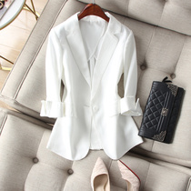 Exquisite inside and outside such as workplace commuter OL slim slim slim body seven-point sleeve cotton and linen suit jacket female summer