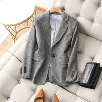 Worth to start with fall money ~ temperament commute small panes rough twill clamp flowers to take up a grain button wool suit