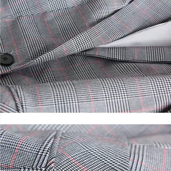 2018 xuân mới thanh lịch OL sáng mắt mini houndstooth vai pad một nút mỏng phù hợp với áo khoác nữ váy đầm đẹp