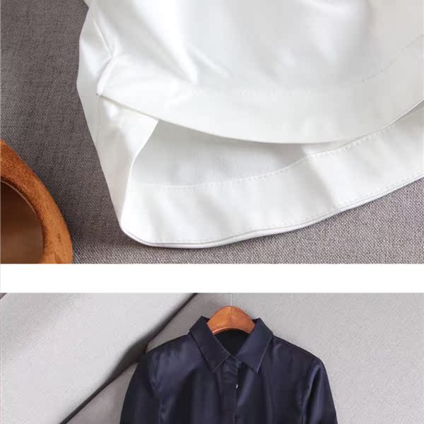 Áo xuân 2018 mới Han Fantian áo cotton lụa nữ châu Âu thả lỏng giải trí văn chương rắn màu tuổi già hoang dã áo kiểu công sở