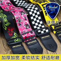 Guitar Strap Folk Electric Guitar Bass Strap Leather Head Piano Strap Shoulder Strap Cotton Ukulele Accessories