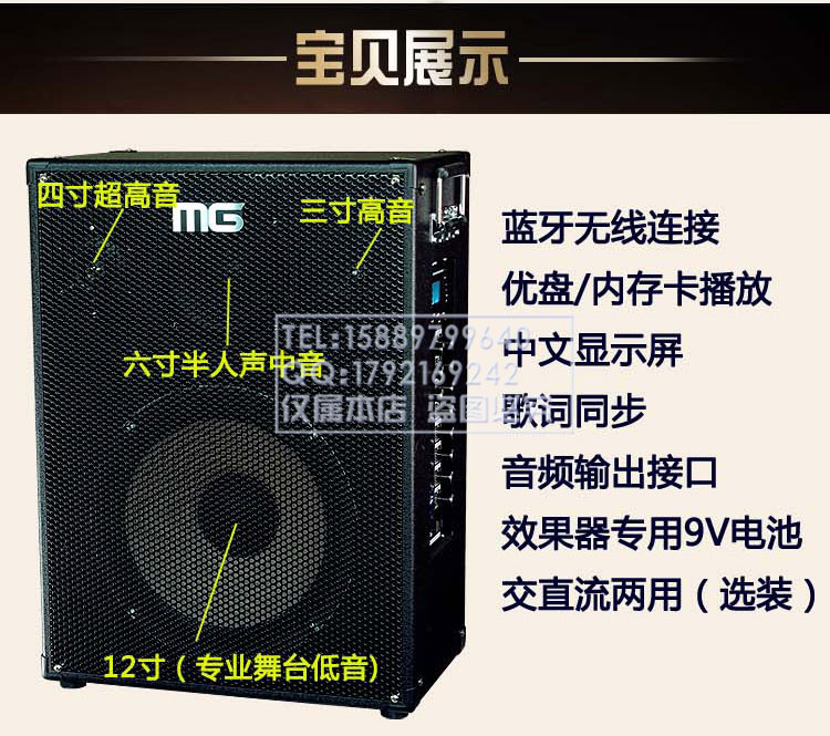 Ban nhạc chuyên nghiệp diễn tập biểu diễn âm thanh guitar điện loa ngoài trời loa Migao loa MG1262A - Loa loa dàn loa sony