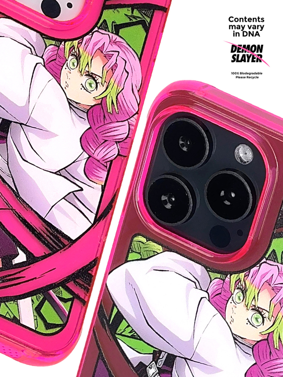 Demon Slayer Kanroji Mitsuri Pink & Green Anime Illustration iPhone Case