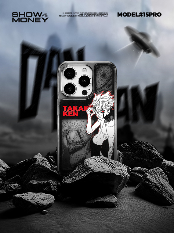 Takaken Anime Red Accents Black Illustration Metal Heatsink iPhone Case