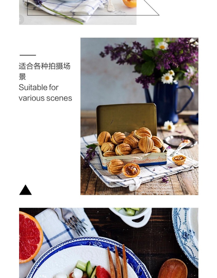 nhiếp ảnh kẻ sọc sọc khăn ăn IKEA phong cách sành ăn chụp bánh nền vải đạo cụ khăn trải bàn phương Tây hình ảnh - Khăn trải bàn khăn trải bàn decor