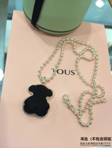 Spanish Buy TOUS Peach Silk Cubs Solid Face Black Agate 925 Silver Pendant 715434510