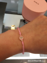 Europe TOUS Peach Silk Bear Pink Adjustable Rope Enamel Enamel Small Bear 925 Pure Silver Bracelet Send Girlfriend Girlfriend