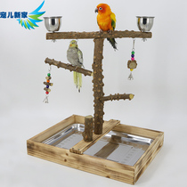 Beloved new home parrot game bench parrot station rack pepper wooden frame climbing playground bird shelf swing