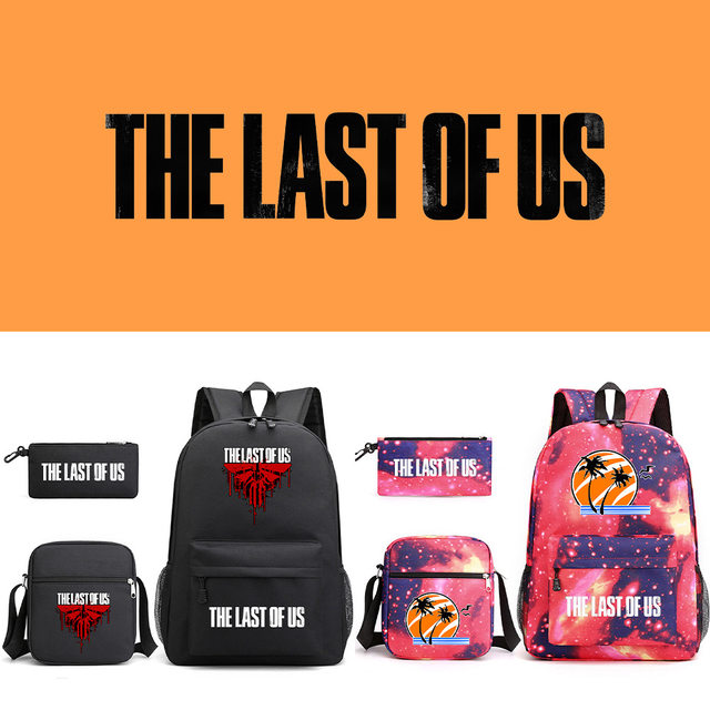The Last of US three-piece backpack casual canvas backpack male and female students backpack printing