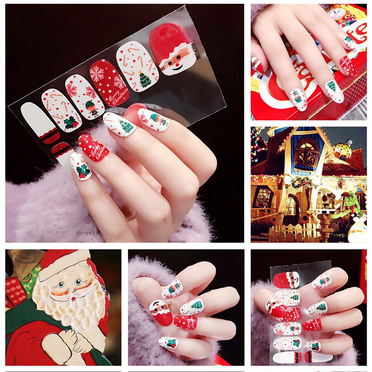 Ngày Giáng sinh Làm móng tay Nhãn dán Bông tuyết Sai Nail Sticker Không thấm nước móng tay khỏe mạnh Ba Lan Phim cá tính Công cụ làm móng tay cọ râu vẽ nail
