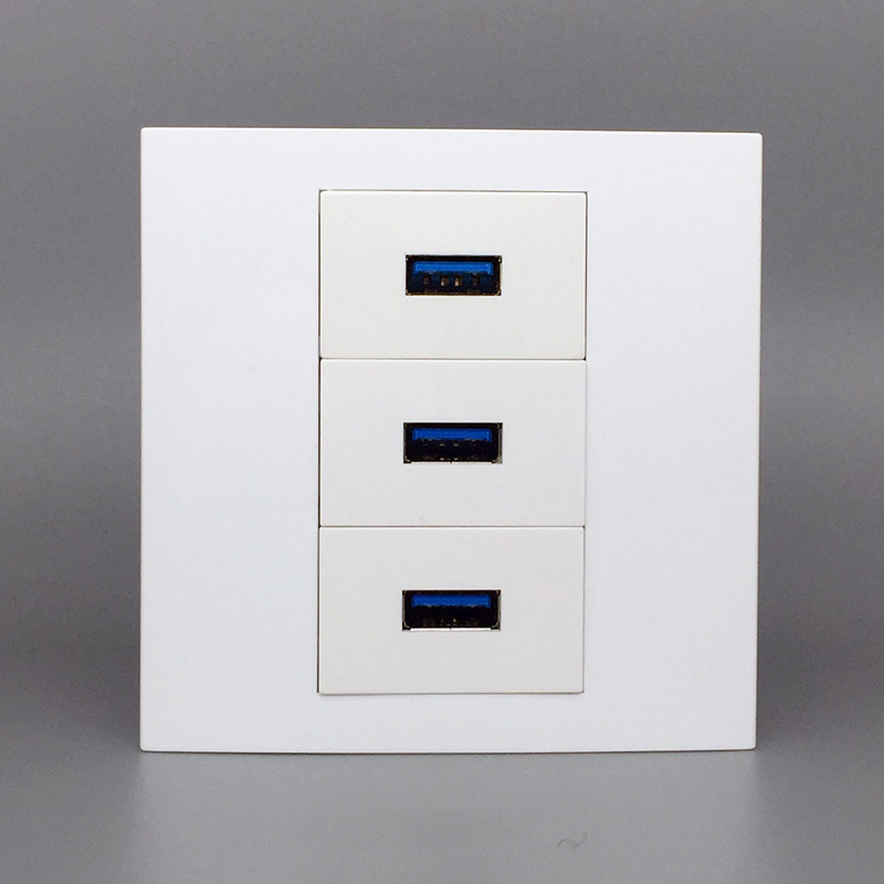 Type 86 concealed multimedia computer usb panel solder-free direct-insert docking to the insertion data transmission extension USB socket-Taobao