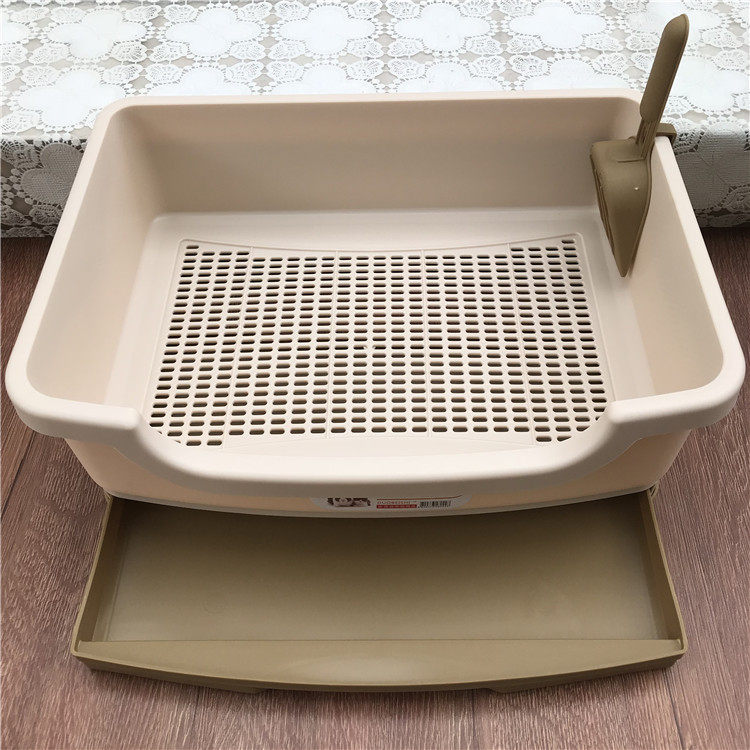 Cat litter box large semi-closed cat toilet double drawer type pine cat litter box feces basin deodorant cat - Taobao