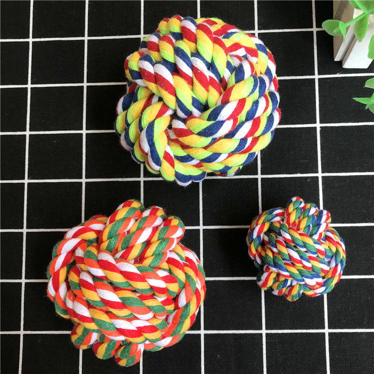Molar sound bite-resistant rope ball cat pet supplies toy cotton ball cotton rope Teddy VIP large, medium and small dog toys