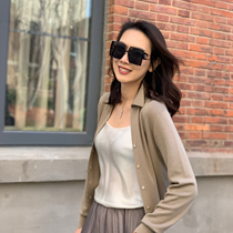 MARIUS old horse soft gold two wear knitted cardigan Yangzi yarn wool cashmere silk 18 stitches autumn