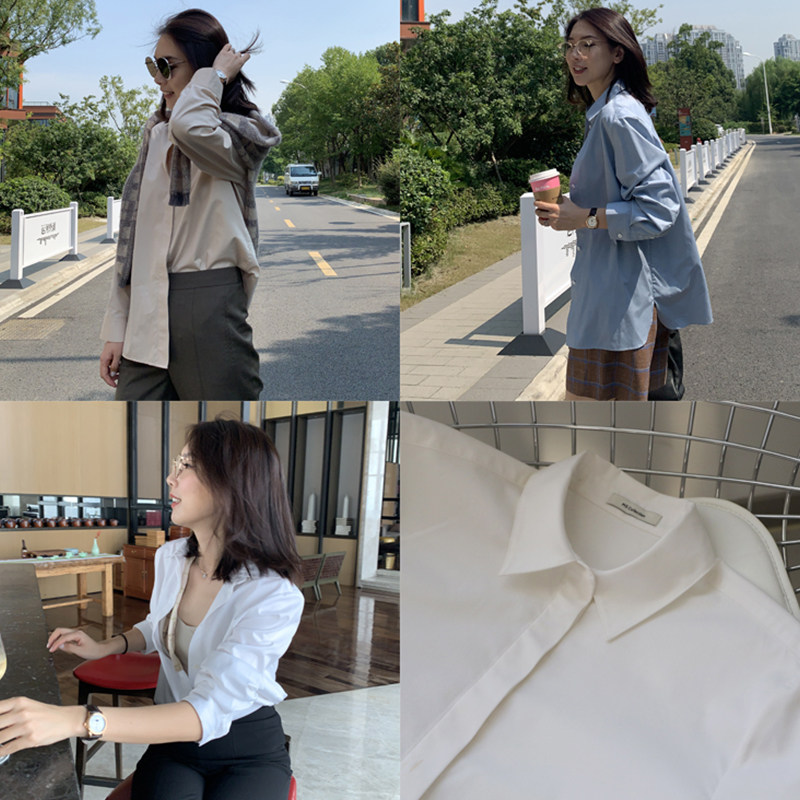 MARIUS -- boyfriend force classic Basic series 80 high close double stock CVC shirt woman shirt spring and summer