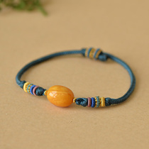 Natural demon flower old beeswax European return bracelet bracelet original literary bracelet full of honey single beads retro jujube beads