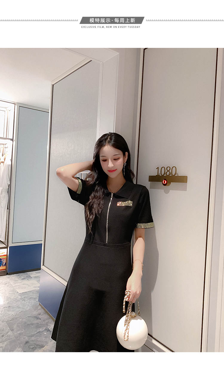 VK旗艦店 韓系時尚針織拚色短袖洋裝