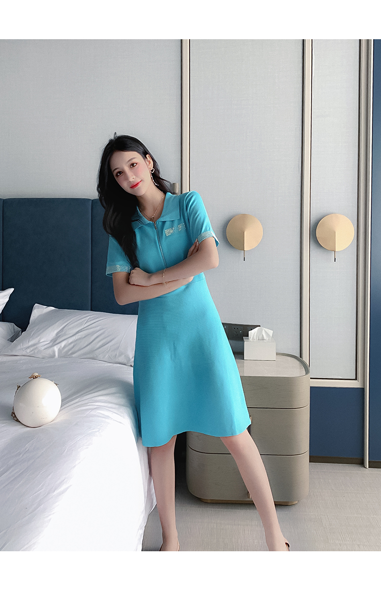 VK旗艦店 韓系時尚針織拚色短袖洋裝