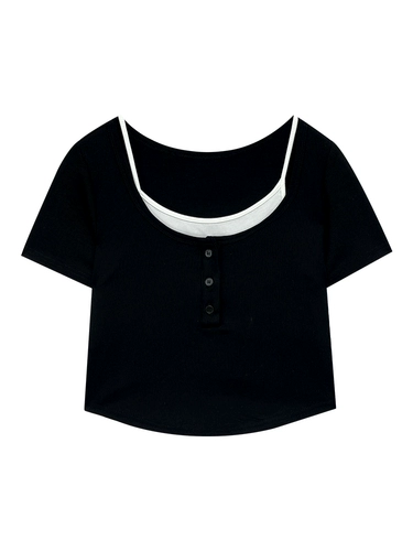 Комплект, весенняя летняя футболка, эффект подтяжки, в корейском стиле