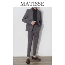 South Korea East Gate Trend Han Edition Shuai Inron Wind Mens Western Suit Jacket Heft Light Core Suede Small Suit Suit