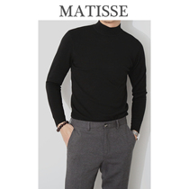 2021 new autumn winter Japanese retro British style pullover slim half high neck round neck knitwear base shirt