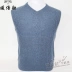 Mới đích thực áo len nam tinh khiết cashmere cổ chữ V áo thun cơ sở áo len cơ bản kích thước lớn dệt kim đơn giản hoang dã - Áo len Cashmere Áo len Cashmere