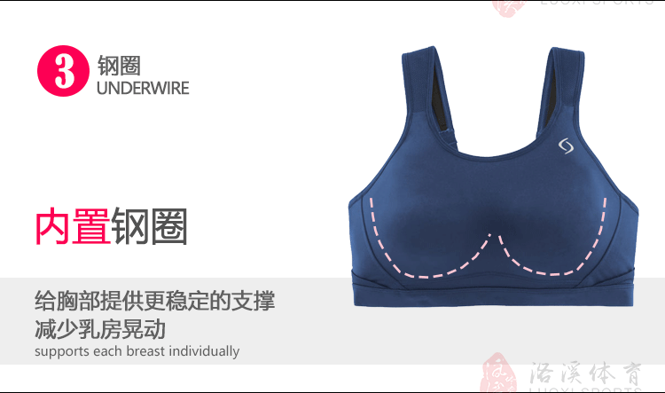 Đồ lót thể thao chính hãng Comfort Maia Áo lót thể thao giảm xóc cường độ cao - Áo ngực không dây quần lót cotton