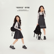 leobaby girls suspender skirt spring and autumn childrens dress suit pleated skirt college style big childrens skirt