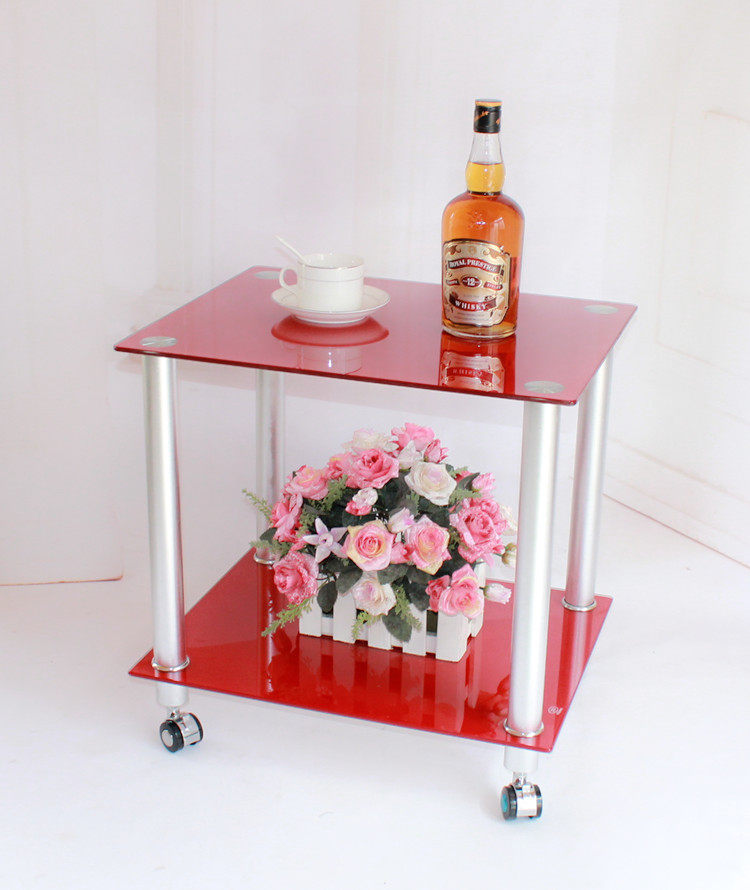 Minimalist modern living room square table small tea table square tea table glass creative tempered glass sofa edge a few beds corner a few