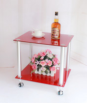 Simple modern living room square table small coffee table Square coffee table Glass creative tempered glass Sofa edge a few bed corners A few