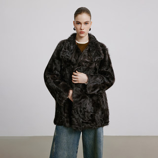 Paris Memories: Loose-Fitting Sheepskin Coat with Stand Collar, Double-Sided, Integrated Leather and Fur, Mid-Length, Winter 2025