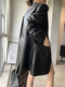 Three-dimensional tailoring, high-end silhouette, imported sheepskin coat, women's suit collar, genuine leather hip-length mid-length 2025