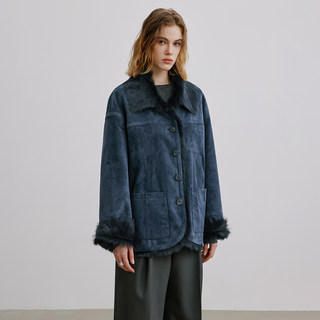 Hipmore Reversible Imported Suede First-Layer A+ Goatskin Fur Integrated Casual Style Fur Coat Mid-Length