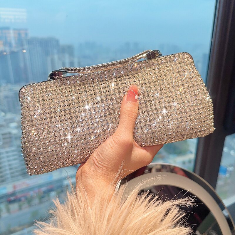 Wedding Banquet Clutch Bag for Women, Diamond-Encrusted Evening Bag, Matching with Cheongsam, High-Quality Dress Handbag, Rhinestone Bag Wedding Banquet Clutch Bag for Women, Diamond-Encrusted Evening Bag, Matching with Cheongsam, High-Quality Dress Handbag, Rhinestone Bag