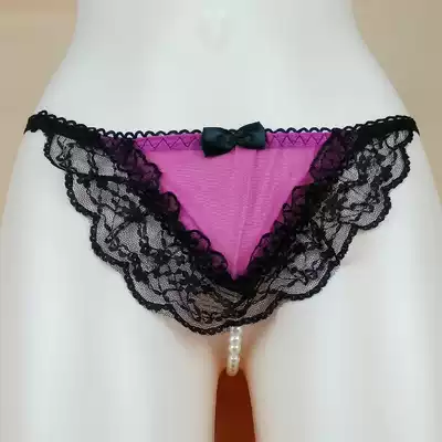 Sexy open panties Pearl Japanese outdoor thong passion hot temptation flirting underwear women's T pants