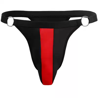 Men's low waist convex elastic tight sexy T underwear hip breather breathable thong sports large size personality sex sex thong pants