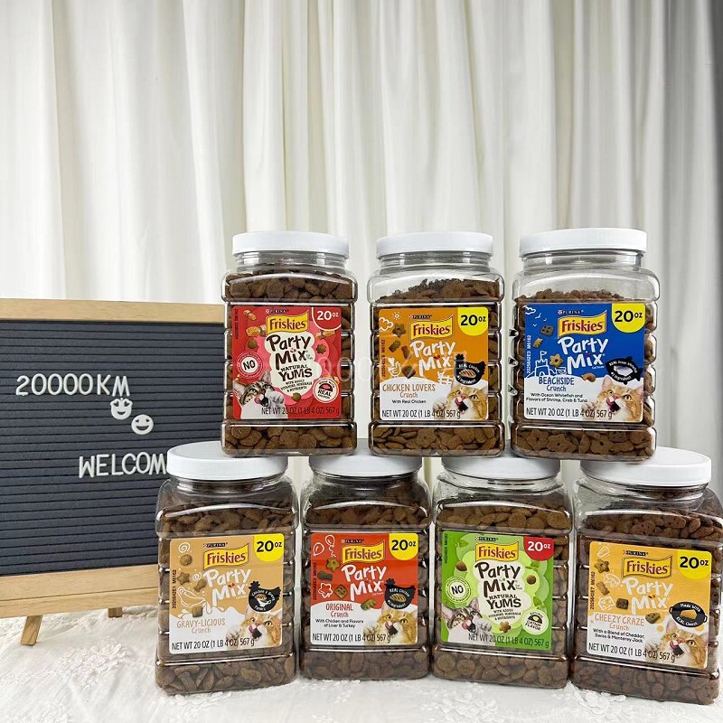 20,000 Kilometers in Stock, American Friskies Joy Cat Snacks, Dental Cat Biscuits 567g 860g Multiple Options